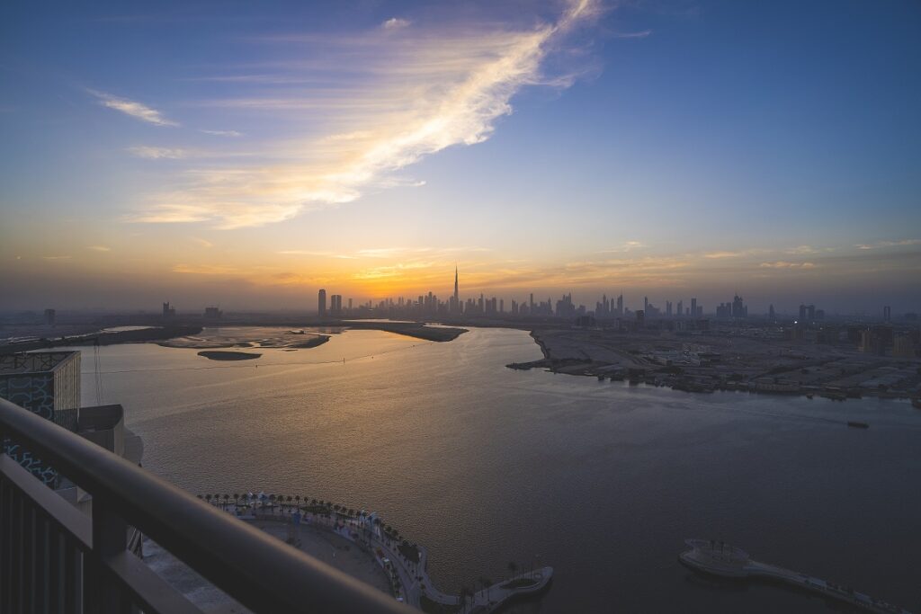 sunset in dubai