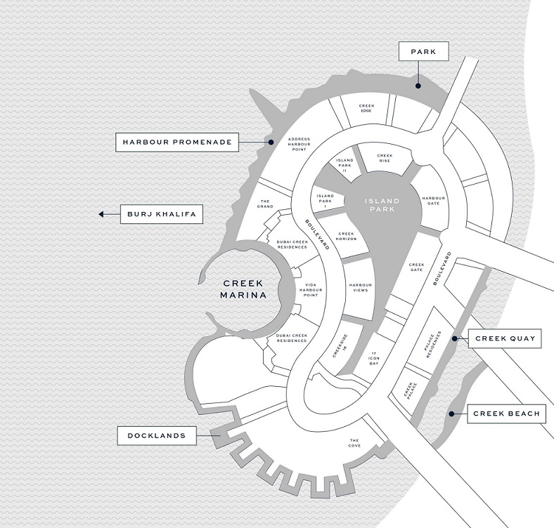 dubai creek harbour map